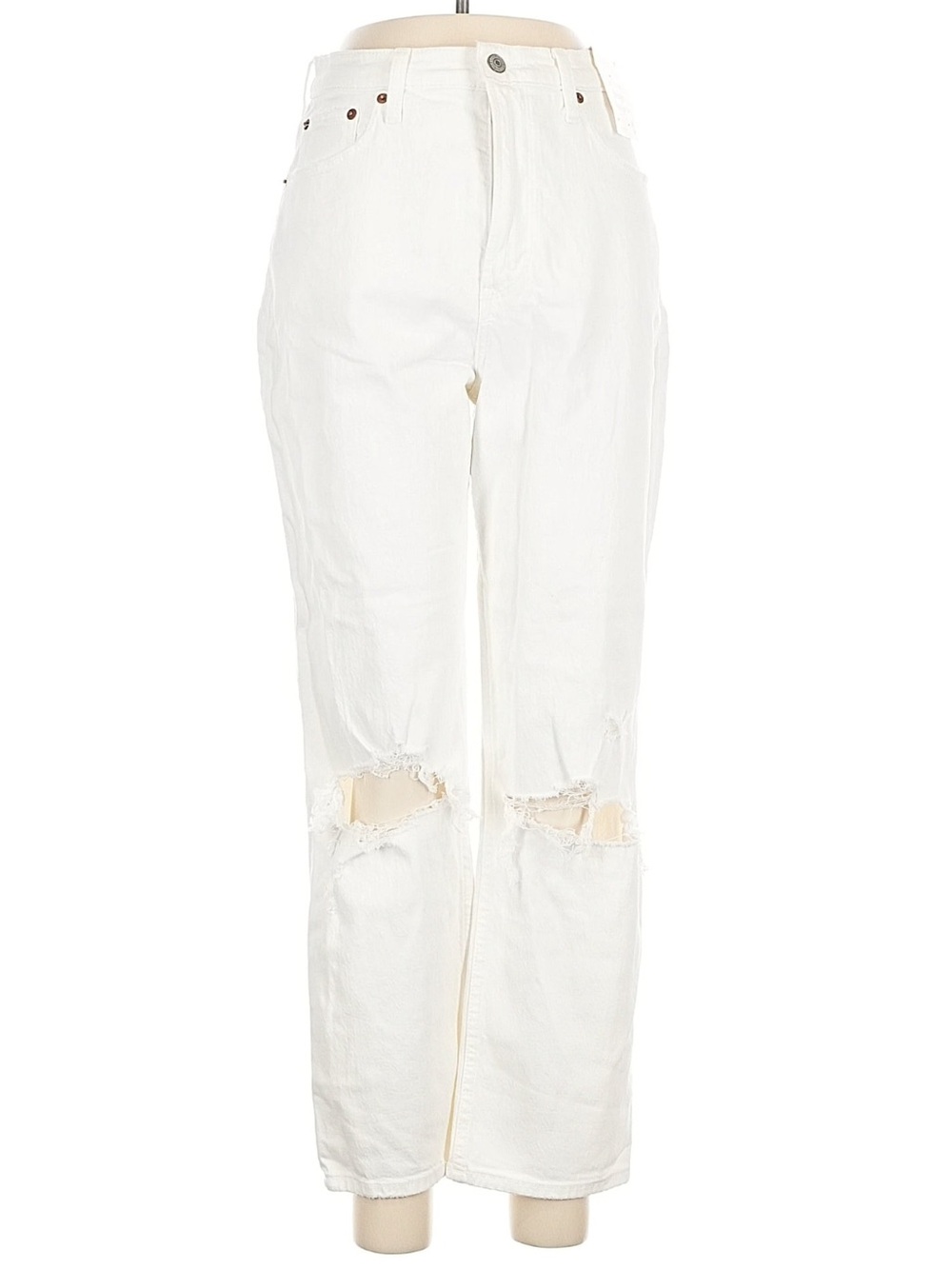 NWT Abercrombie & Fitch White Ultra High Rise Ankle Straight Jean